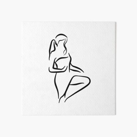 Classy Lady Minimalist Line Drawing Art Board Print