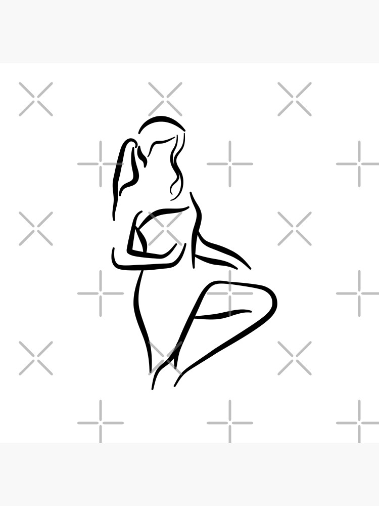 Classy Lady Minimalist Line Drawing by RyanDraws