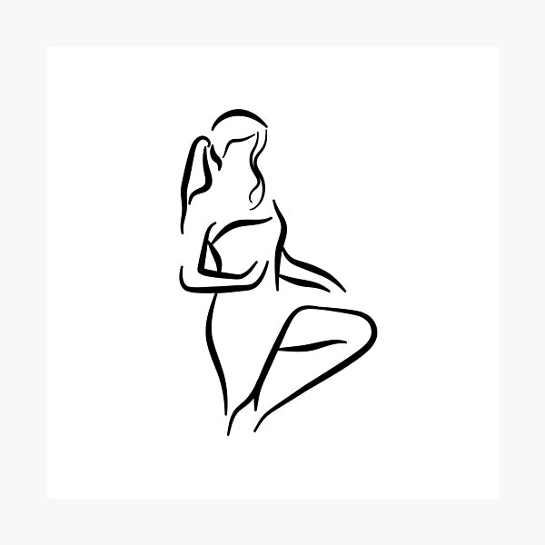 Classy Lady Minimalist Line Drawing Photographic Print