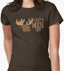 Crazy Moose Lady Women's Fitted T-Shirt