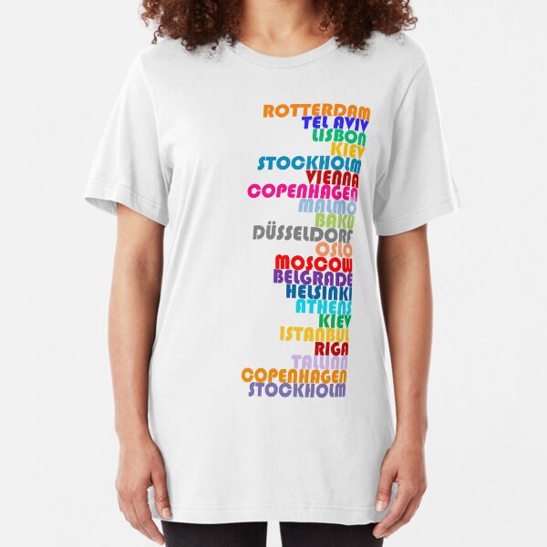 NEW! Eurovision Host Cities 2020 Slim Fit T-Shirt