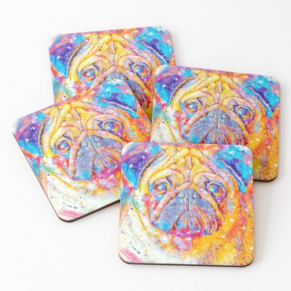 Item preview, Pug Watercolor portrait designed and sold by Nora Gad.