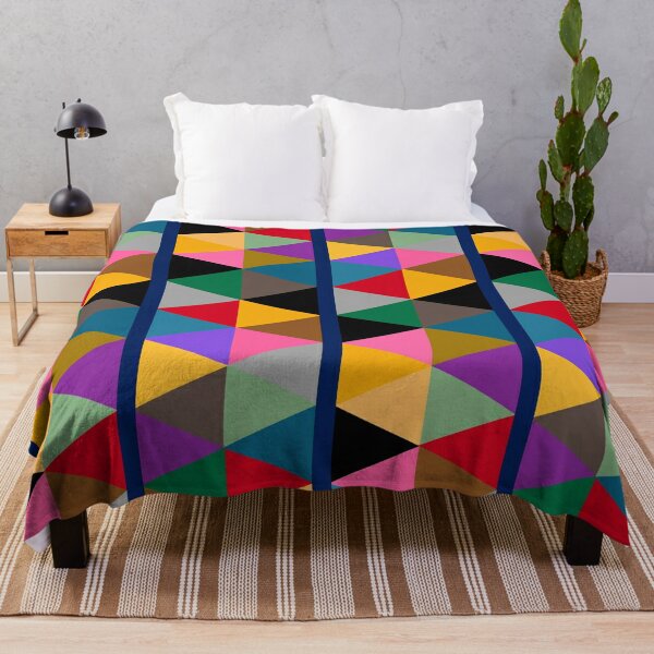 Geometric Bright Multi Colour Pattern  Throw Blanket