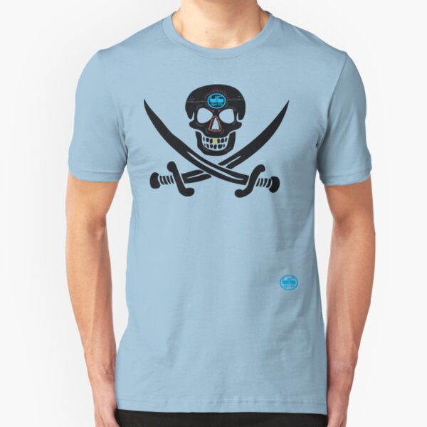 uk pirate sword tshirt by rogers bros Slim Fit T-Shirt