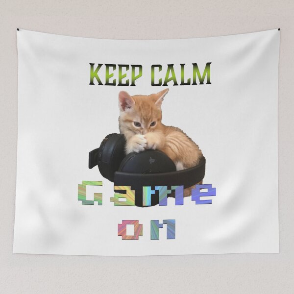 Item preview, Gamer Cat Keep Calm Game On designed and sold by aadventures.