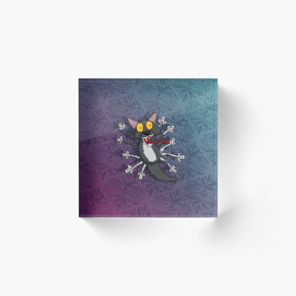 Pixel The Cowardly Cat! Acrylic Block