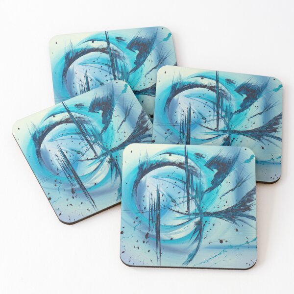 Item preview, Original Abstract Painting "Twilight" Modern Blue and Turquoise Abstract Art designed and sold by LJLundyAbstract.