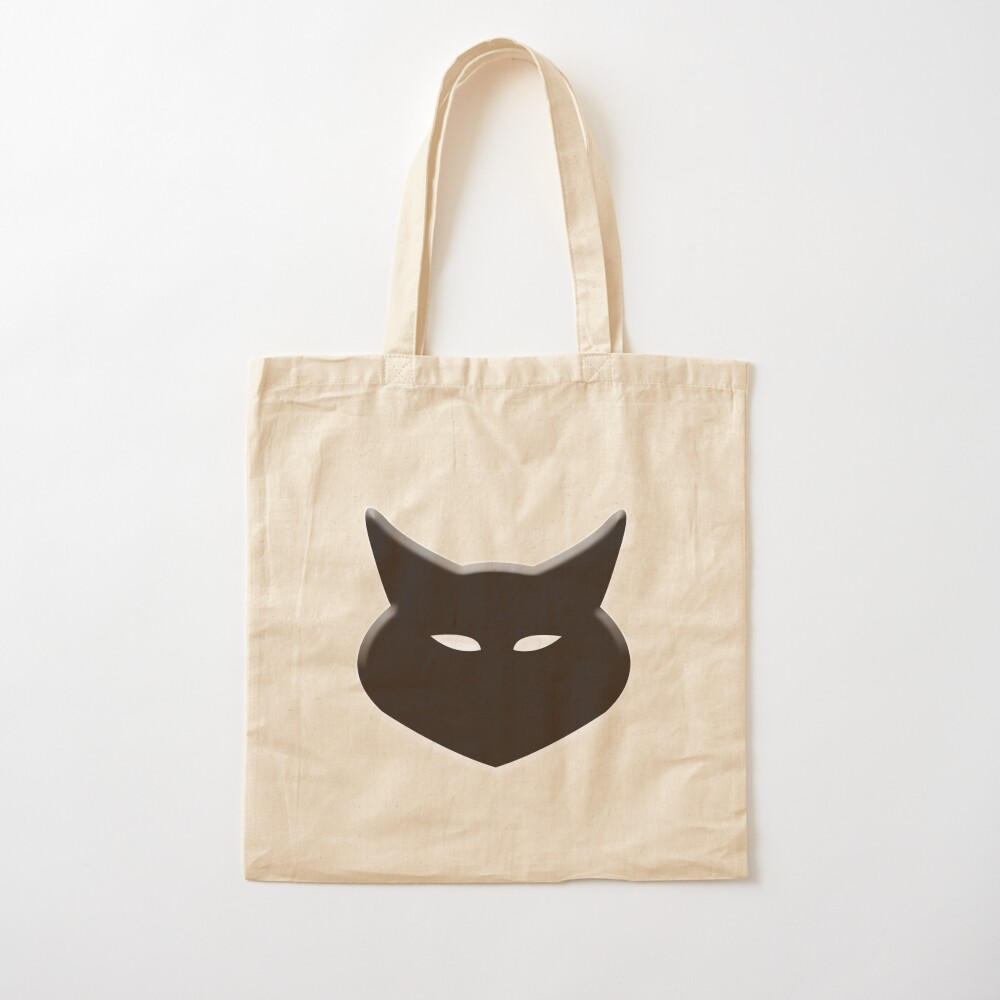 Ladies Cotton Shopping//Tote Bag Grey Cat Face