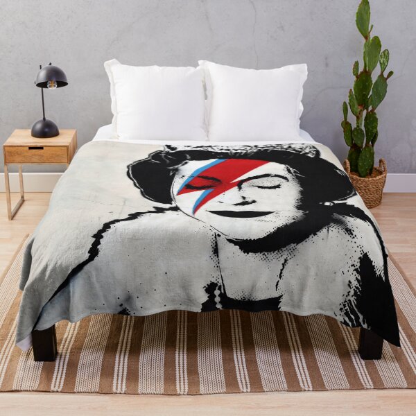 Banksy UK Angleterre Queen Elisabeth rockband visage maquillage original HD Plaid