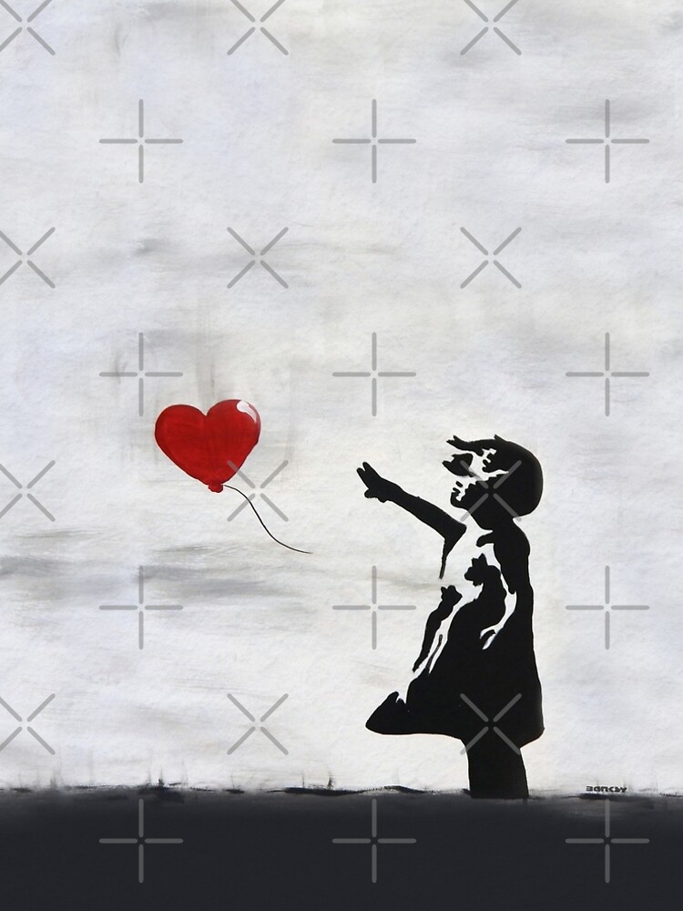 Banksy Girl with heart balloon graffiti ORIGINAL WALL street art HD HIGH QUALITY ONLINE STORE by iresist