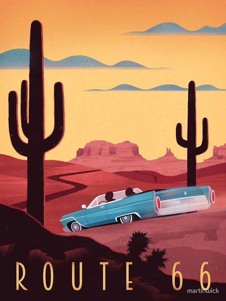 Thumbnail 3 of 3, Poster, Route 66 designed and sold by martinwick.