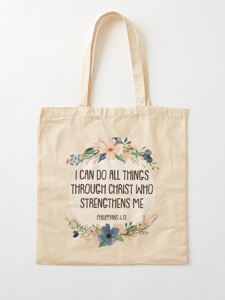 I Can Do All Things Christian Pencil Bag Philippians 4:13 Canvas Zipper Bag  Christian Gifts Multipurpose Case Bag Makeup Pouch 