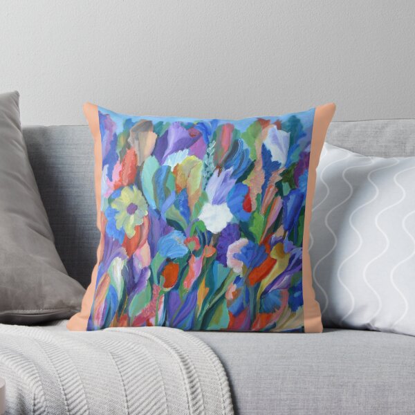 Dance of the Flowers. From an original acrylic painting by Pamela Parsons. Throw Pillow