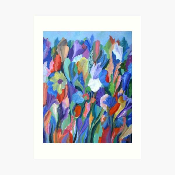 Dance of the Flowers. From an original acrylic painting by Pamela Parsons. Art Print