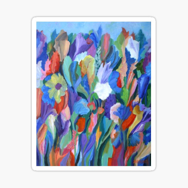 Dance of the Flowers. From an original acrylic painting by Pamela Parsons. Sticker