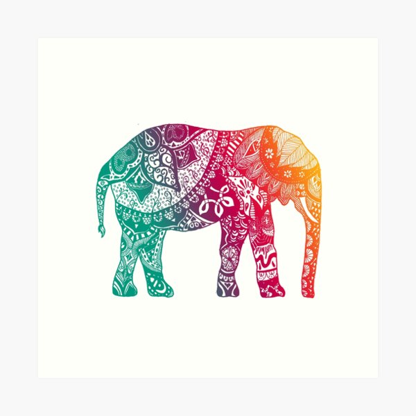 Vista previa del artículo con la obra «Elefante cálido», diseñado y vendido por adjsr.