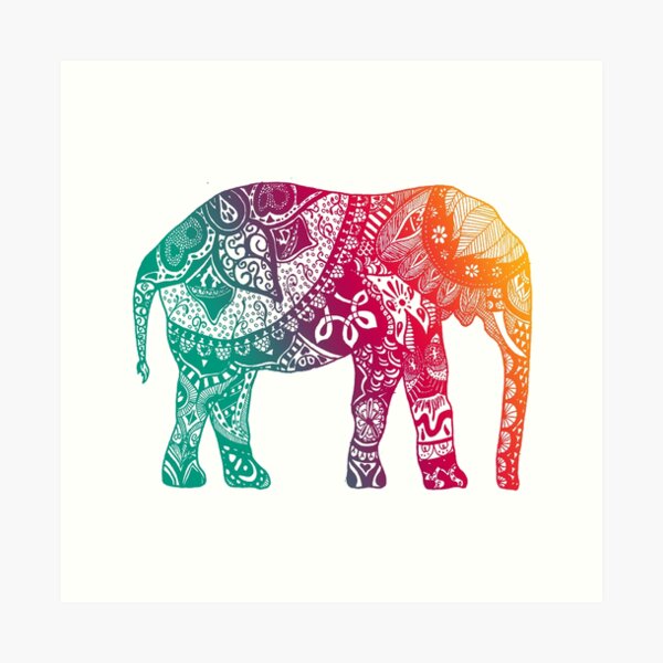 Warm Elephant Art Print