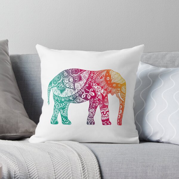 Warm Elephant Throw Pillow