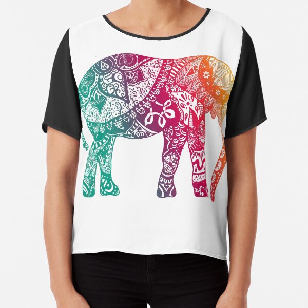 Warm Elephant Chiffon Top