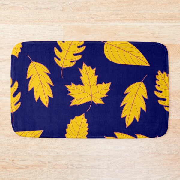 Item preview, Leaves Pattern - Mustard and Red on Navy designed and sold by A2Gretchen.