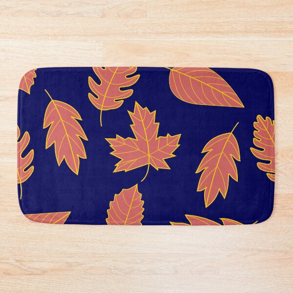 Item preview, Leaves Pattern - Red and Mustard on Navy designed and sold by A2Gretchen.