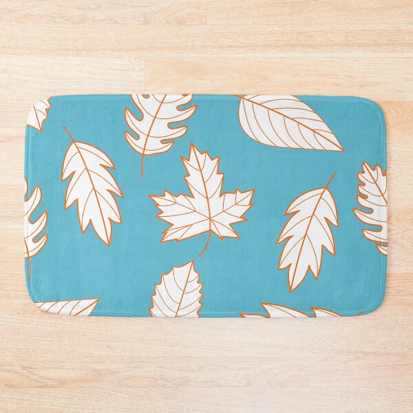 Item preview, Leaves Pattern - White and Orange on Teal designed and sold by A2Gretchen.