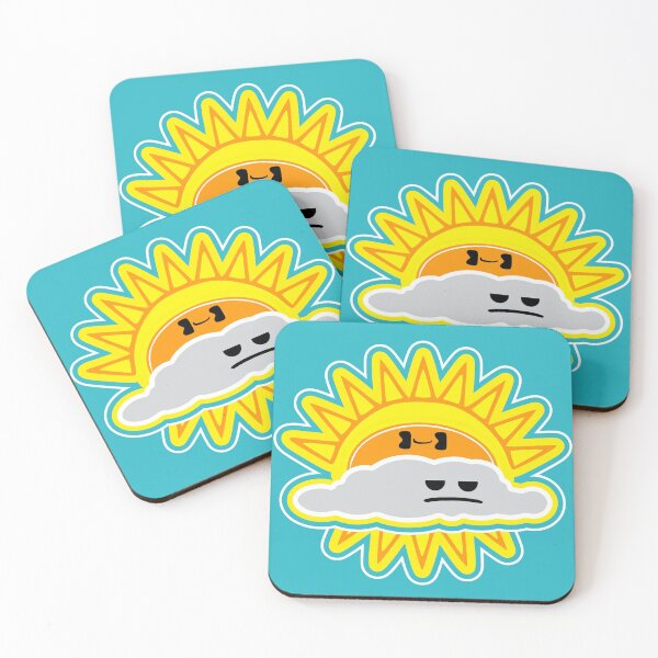 Item preview, Cute Happy Sun Peaking Over a Sad Gray Cloud  designed and sold by suoplushie.