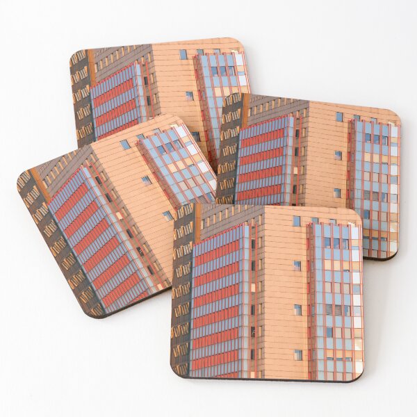 Item preview, colorful modern building facade architecture background in Vienna Austria designed and sold by goceris.