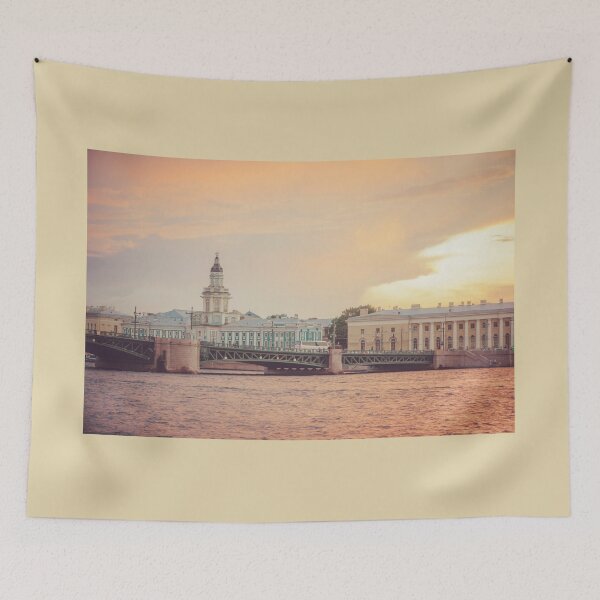 Item preview, Saint Petersburg cityscape over Neva river in sunset, Russia designed and sold by ArtMarie.