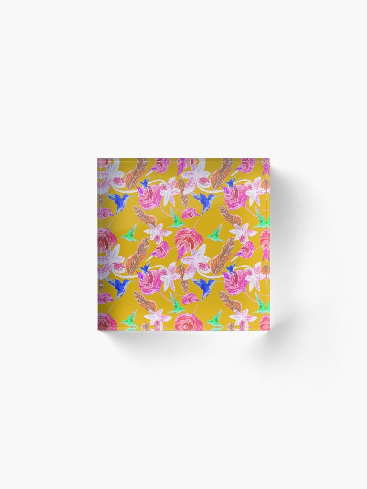 Alternative Ansicht von Kolibri und botanic Acrylblock
