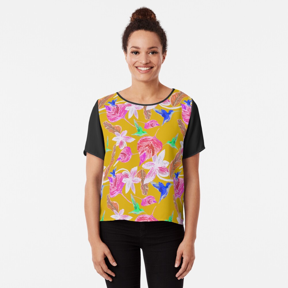 Kolibri und botanic Chiffon Top