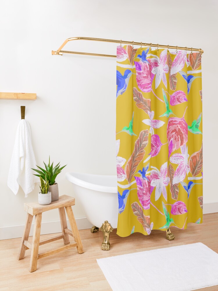 Alternative Ansicht von Kolibri und botanic Duschvorhang
