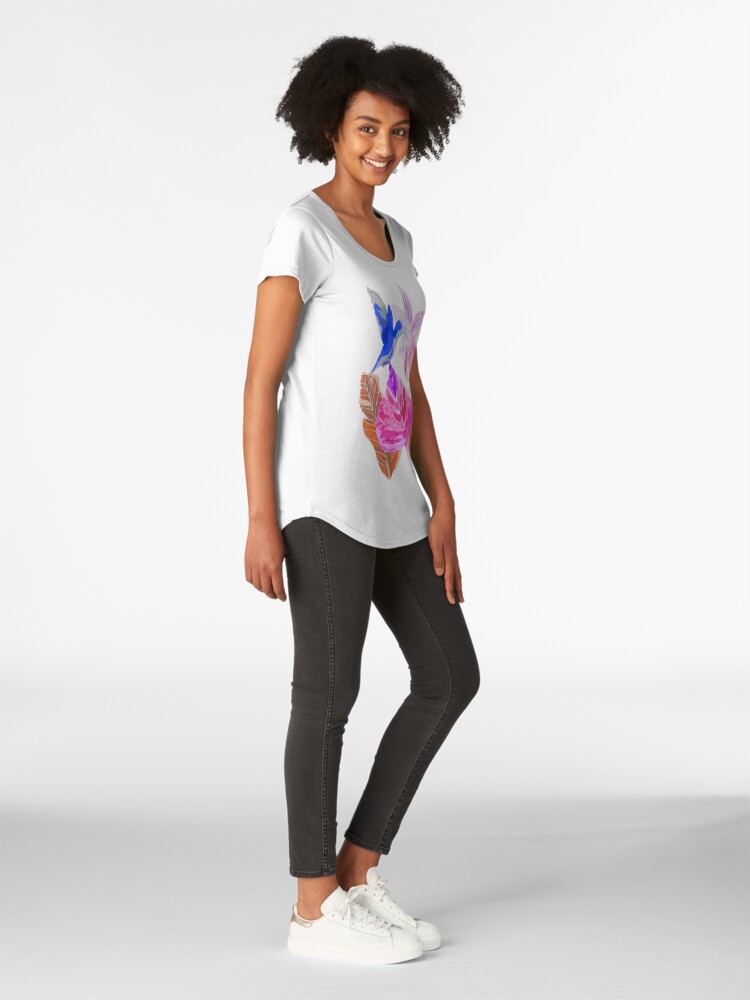 Alternative Ansicht von Kolibri und botanic Premium Rundhals-Shirt