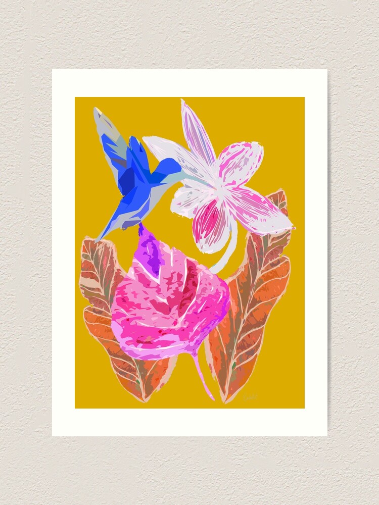 Alternative Ansicht von Kolibri und botanic Kunstdruck
