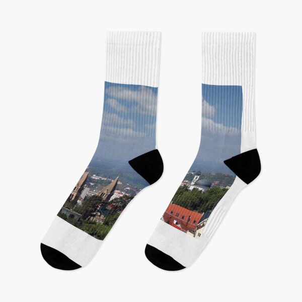Item preview, The Cathedral of Pecs towers cityscape Pecs Hungary designed and sold by goceris.
