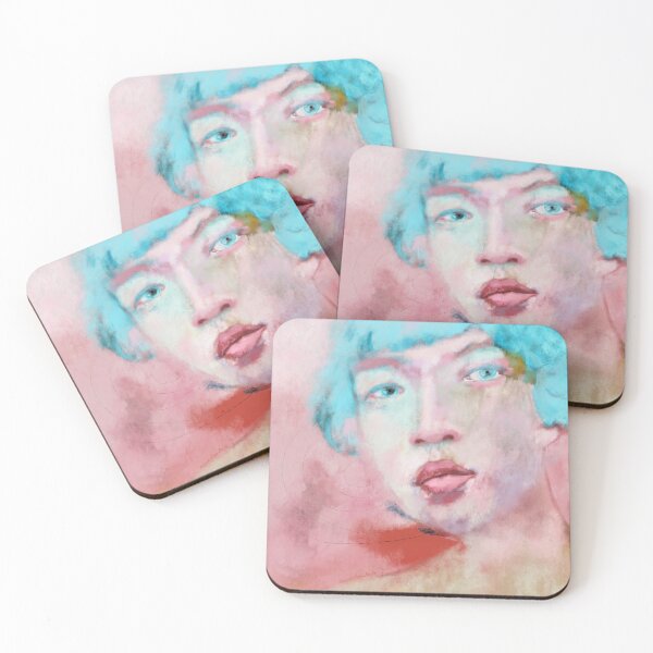 Item preview, Contemporary Arts. Women portrait, asian, with blue hair. lovesickness designed and sold by Anna Dianda.