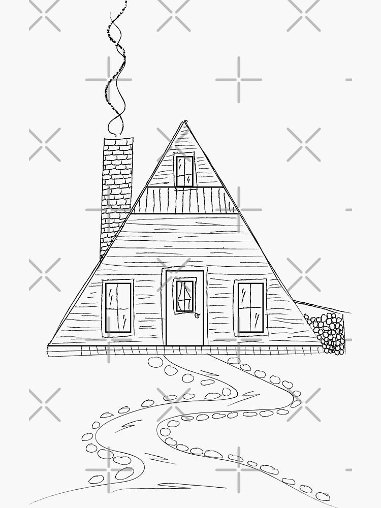 Aframe Cabin Sticker by goldnomad