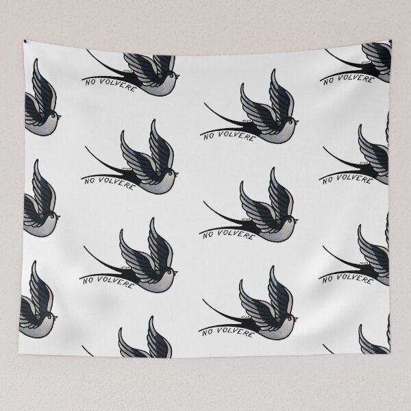 Item preview, I will not return black swallow tattoo designed and sold by emeteneme.