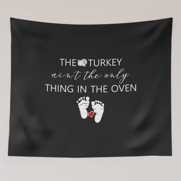 Item preview, Turkey in the oven pregnancy announcement thanksgiving gift designed and sold by hadleydesigns.