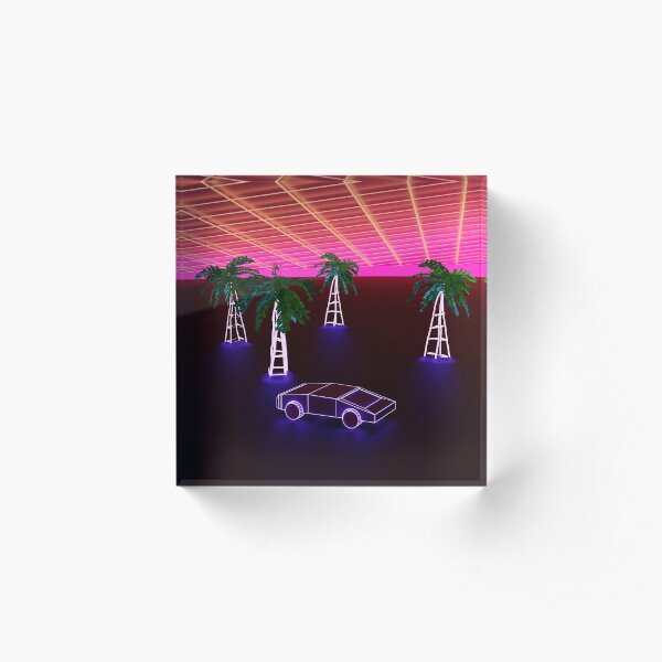 Synthwave concept Acrylic Block