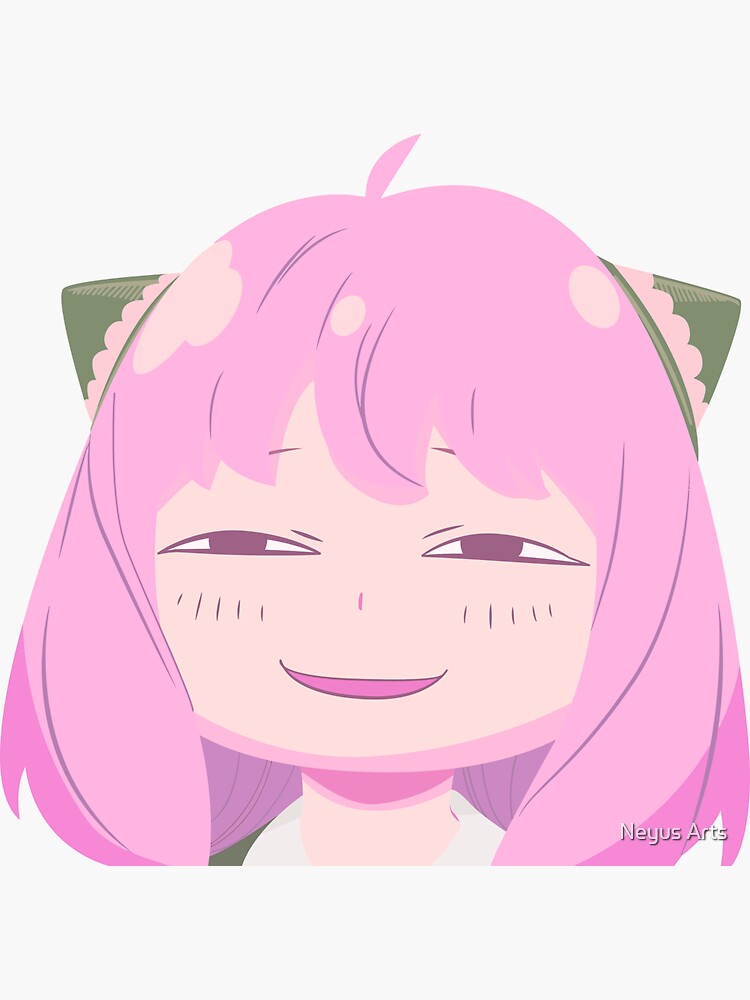 2d anime face smile pink eyes