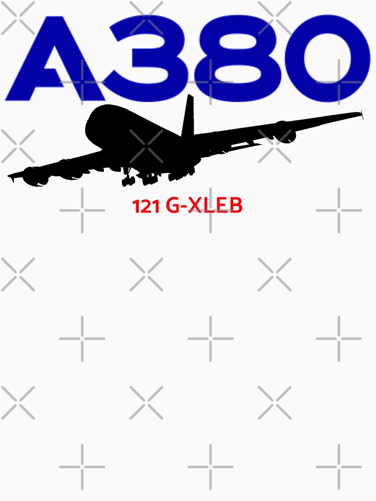 Thumbnail 7 of 7, Classic T-Shirt, Airbus A380 121 G-XLEB (Black) designed and sold by AvGeekCentral.