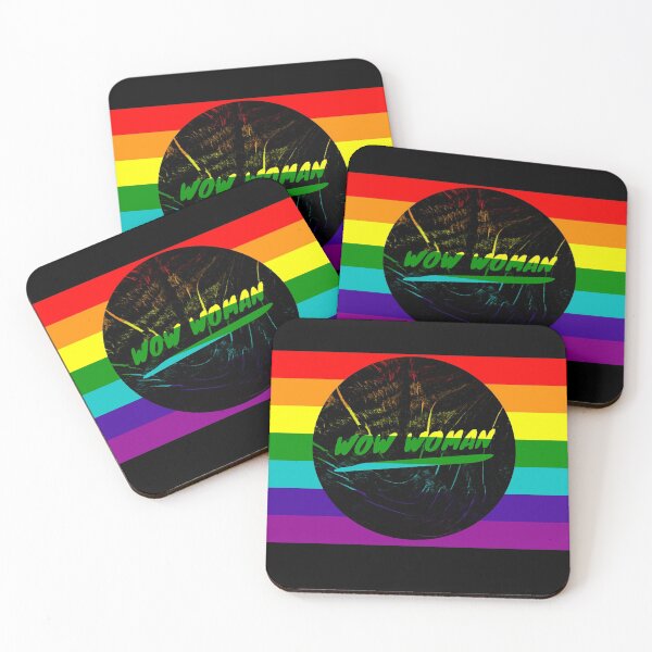 Item preview, WowWoman - Gamer Girl Pride: Gamers Supporting Each Other - Black Paint Rainbow Logo designed and sold by CloudDance.