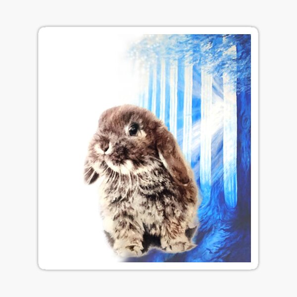 Mystical abstract bunny art Sticker