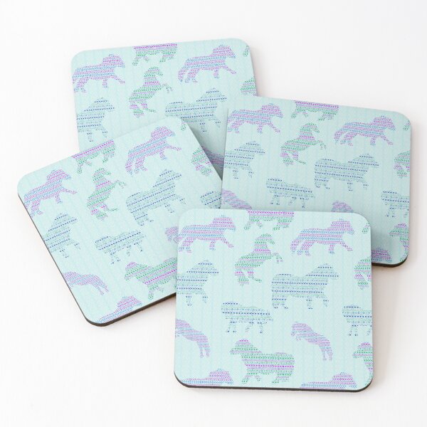 Item preview, Shetland Fairisle Dancing Ponies - Light blue designed and sold by Juliewdesigns.