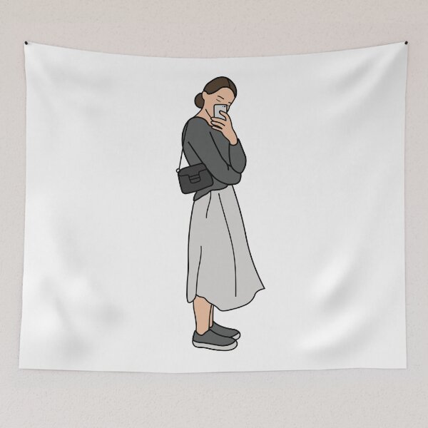 Item preview, Fashionable Brunette Woman Taking a Mirror Selfie designed and sold by elmma design.