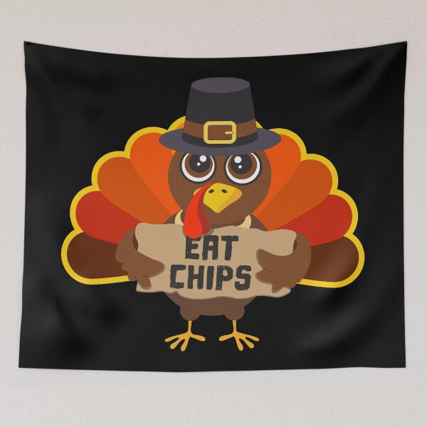Item preview, Thanksgiving Turkey Eat Chips Shirt Boys Kids Men Pilgrim Day Tshirt T-Shirt designed and sold by lxmag.