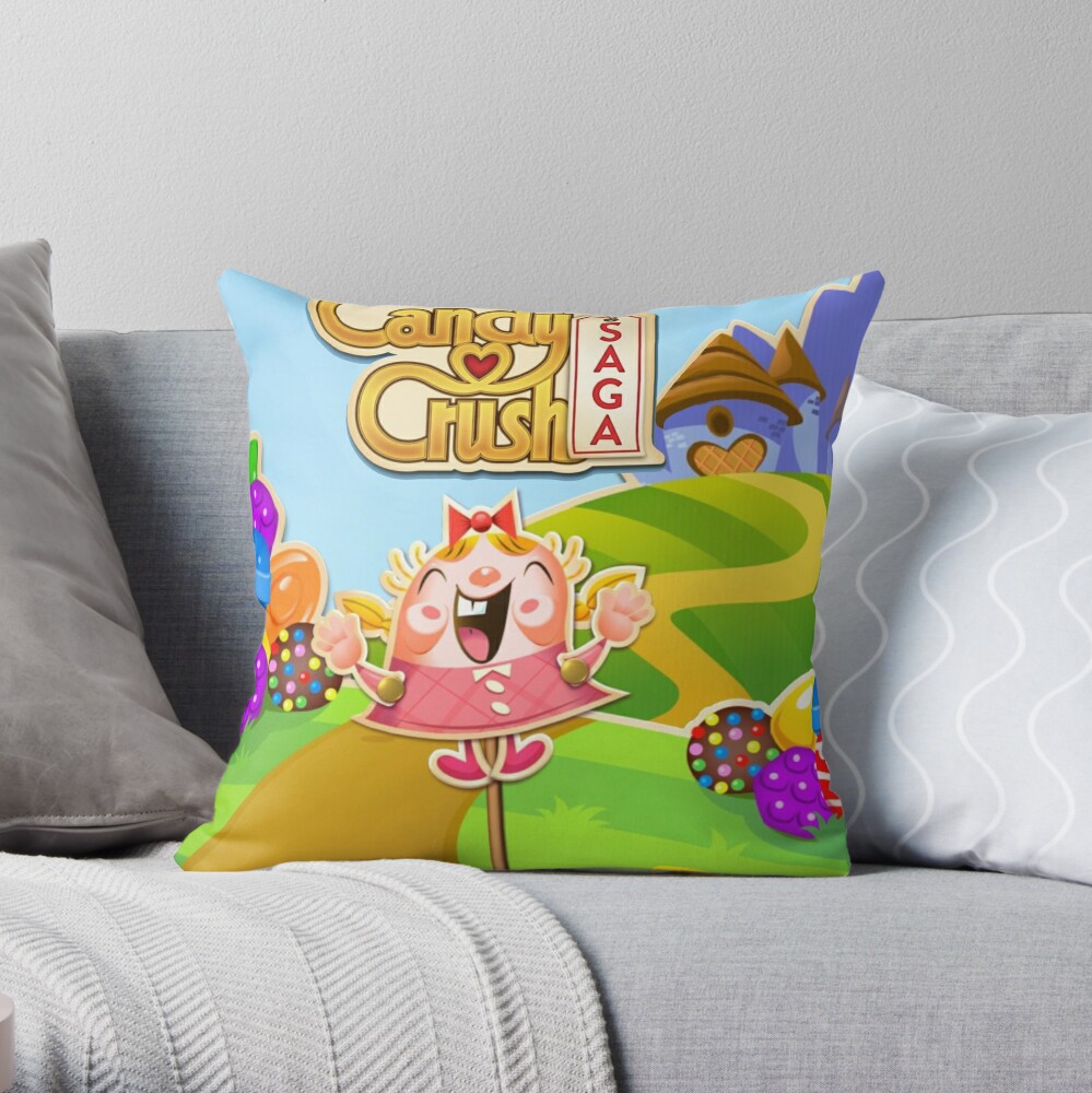 Most Popular Tiffi Candy Crush Start Art Mashup Throw Pillow by km83 TP-DQ7NDVU5