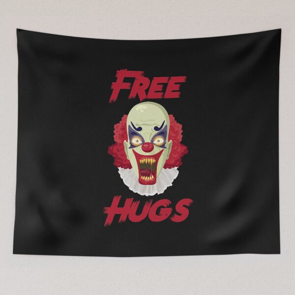 Item preview, Sad Scary Clown Face Free Hugs Halloween Joke designed and sold by Leslie Smith.