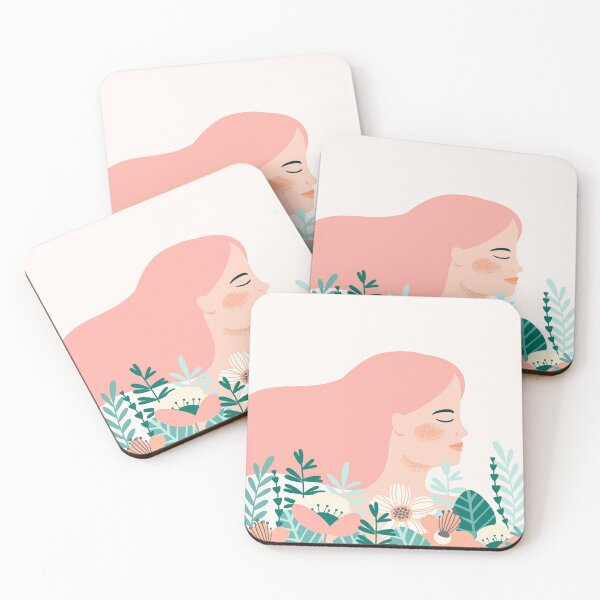 Item preview, Pink Hair Plant Lady Floral Pink Pastel Botanical Love Earth designed and sold by ClassicalHollow.